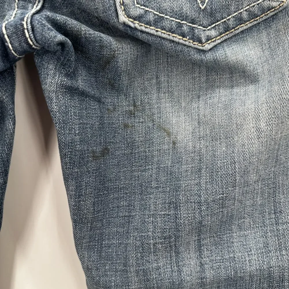 Vigoss Jeans Womens 5 The New‎ York Capri Embroidered Pocket Distressed Denim